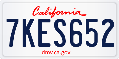 CA license plate 7KES652