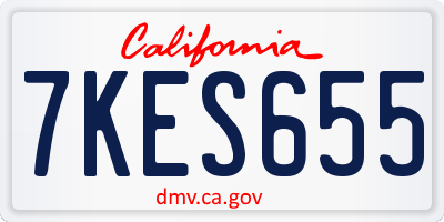 CA license plate 7KES655