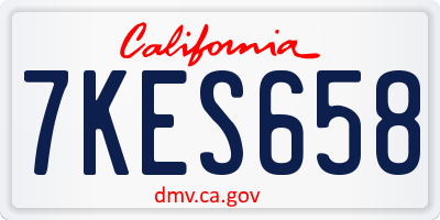 CA license plate 7KES658