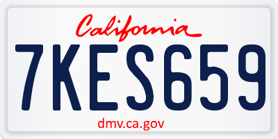 CA license plate 7KES659