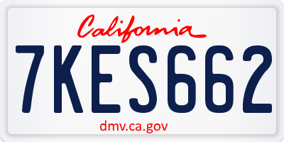 CA license plate 7KES662