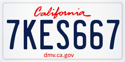 CA license plate 7KES667