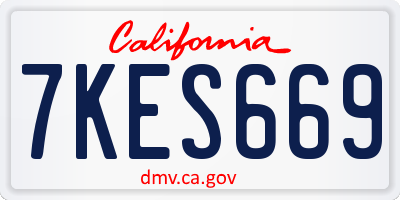 CA license plate 7KES669