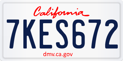 CA license plate 7KES672