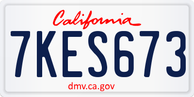 CA license plate 7KES673