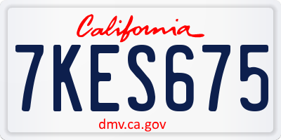 CA license plate 7KES675