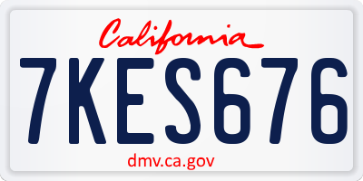 CA license plate 7KES676