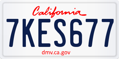 CA license plate 7KES677