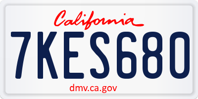 CA license plate 7KES680