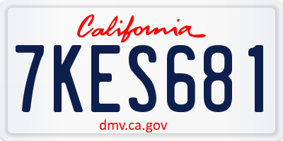 CA license plate 7KES681