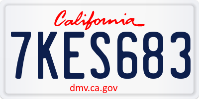 CA license plate 7KES683