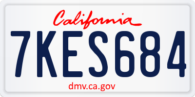 CA license plate 7KES684