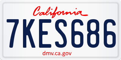 CA license plate 7KES686