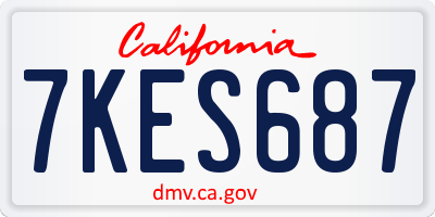 CA license plate 7KES687