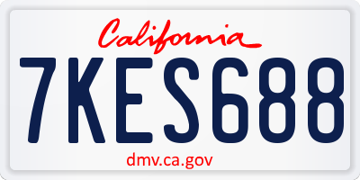 CA license plate 7KES688