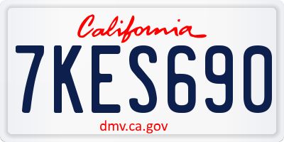 CA license plate 7KES690