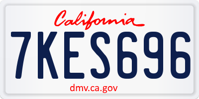 CA license plate 7KES696