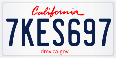 CA license plate 7KES697