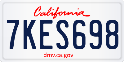 CA license plate 7KES698