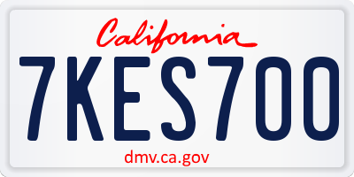 CA license plate 7KES700
