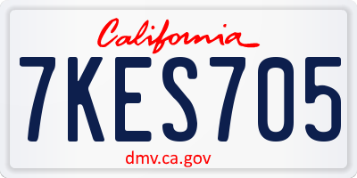 CA license plate 7KES705