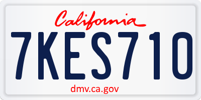 CA license plate 7KES710