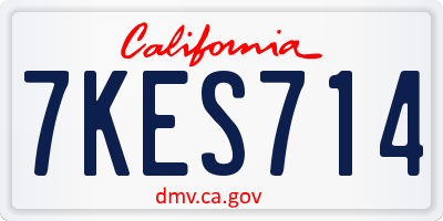 CA license plate 7KES714