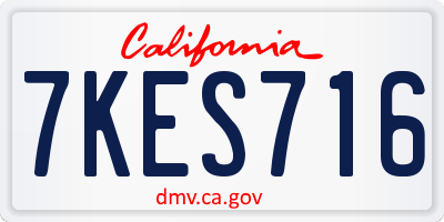 CA license plate 7KES716
