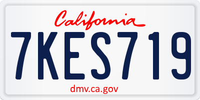 CA license plate 7KES719