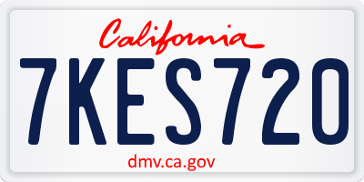 CA license plate 7KES720