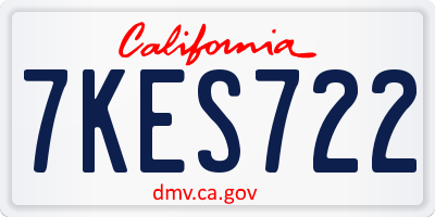 CA license plate 7KES722