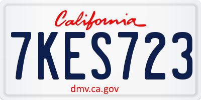 CA license plate 7KES723