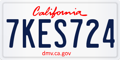 CA license plate 7KES724