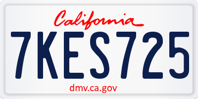 CA license plate 7KES725