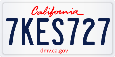CA license plate 7KES727