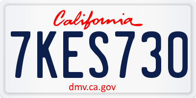 CA license plate 7KES730