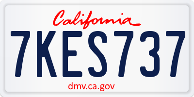CA license plate 7KES737