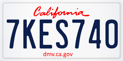 CA license plate 7KES740