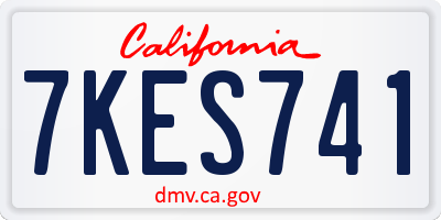 CA license plate 7KES741