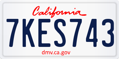 CA license plate 7KES743