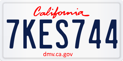 CA license plate 7KES744