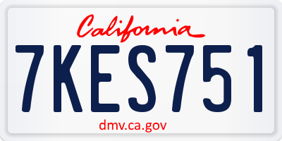 CA license plate 7KES751