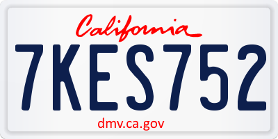 CA license plate 7KES752