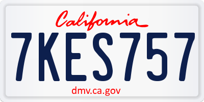 CA license plate 7KES757