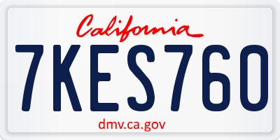 CA license plate 7KES760