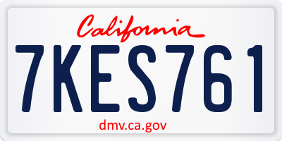 CA license plate 7KES761