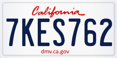 CA license plate 7KES762