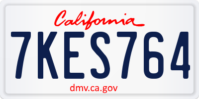 CA license plate 7KES764