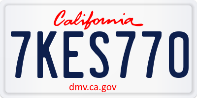 CA license plate 7KES770