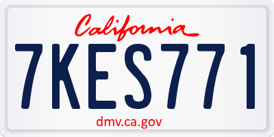 CA license plate 7KES771